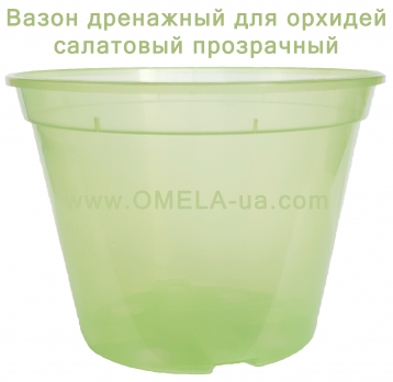 Вазон Орхідея дренажний 13 * 9.7, 0.68л (салатовий-прозорий)