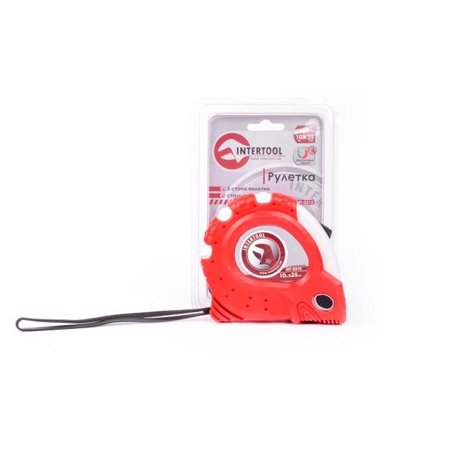 Рулетка 10м * 25мм з магнітом INTERTOOL МТ-0310