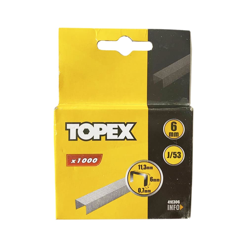 Скоби для ручного степлера Topex 6 мм (1000 шт)