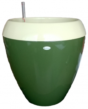 Квітковий горщик Calimera A1 d-35см, (темний беж + темний-зелений) (dark ivory + green with glitter)