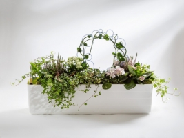 Квітковий горщик Berberis 80 см (белий + зелений) (white + green)