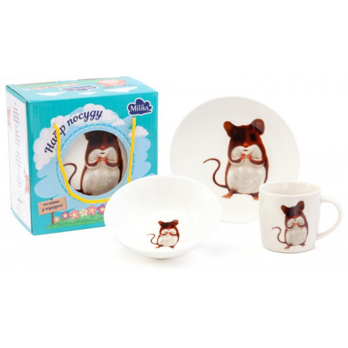 Набір для сніданку Cute Hamster (кух.240мл,тар.19см,салат.15см), арт.M0690-KS2005