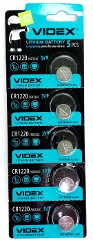 Батарейка літієва Videx CR1220 3V 5pcs BLISTER CARD