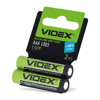 Батарейка лужна Videx LR03/АAA (блістер 2шт) зелена