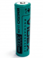 Батарейка Акумуляторна Videx Li-lon 3000mAh Videx 18650 (без захисту) 1шт, зелена