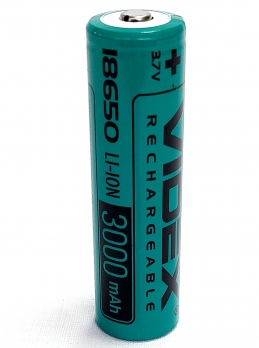 Батарейка Акумуляторна Videx Li-lon 3000mAh Videx 18650 (без захисту) 1шт, зелена