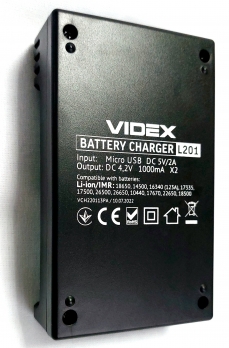 Зарядний пристрій для акумуляторних батарей Videx VCH-L201 (від USB для 18650, 14500 і інших...)
