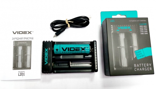 Зарядний пристрій для акумуляторних батарей Videx VCH-L201 (від USB для 18650, 14500 і інших...)