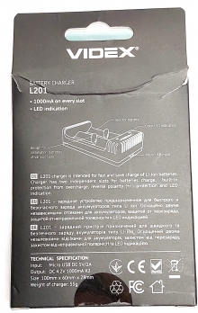 Зарядний пристрій для акумуляторних батарей Videx VCH-L201 (від USB для 18650, 14500 і інших...)